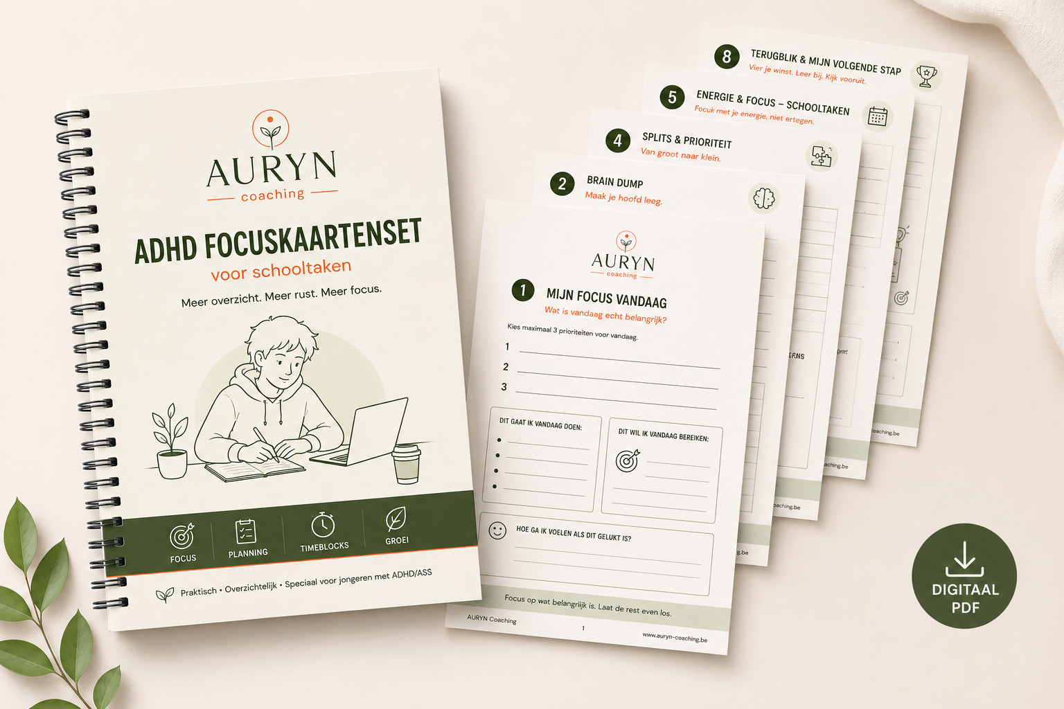ADHD focuskaartenset voor schooltaken